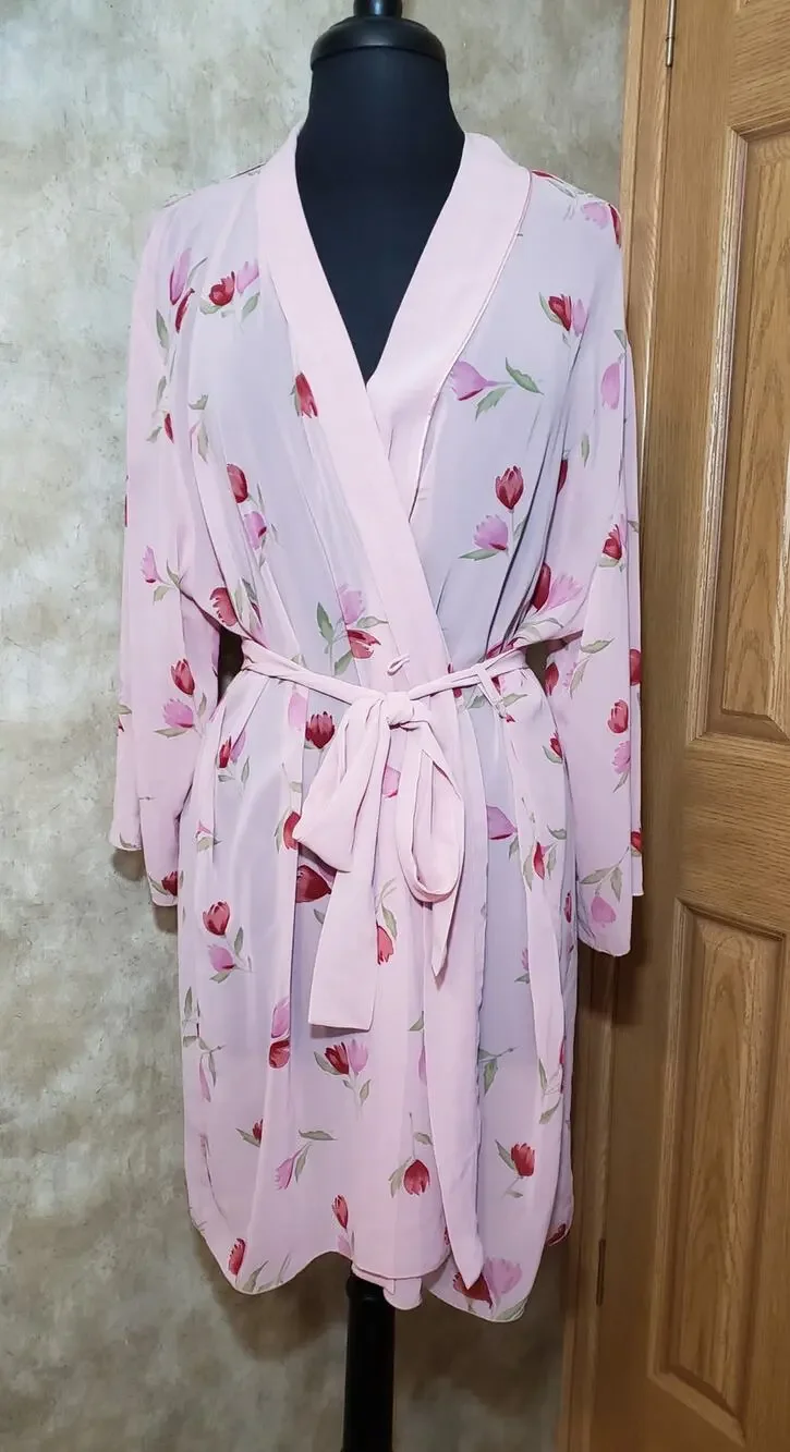 Mystique size L/XL pink floral print intimate set